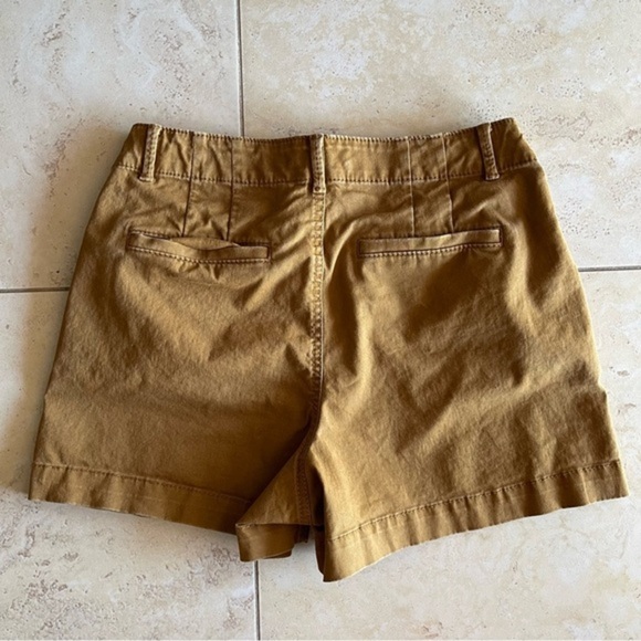 Loft High Waist Cotton Twill Shorts Tan Size 4 Casual Everyday Pockets - Picture 4 of 5